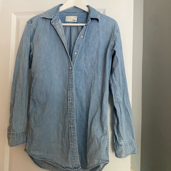 Wilfred Free Denim Button Up Shirt - Picture 2 of 3